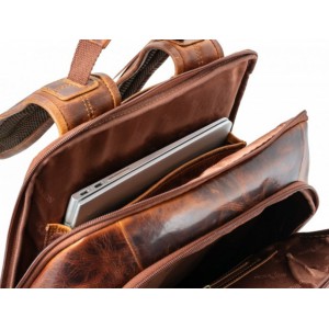 KION 729116 Kara Δερμάτινο Σακίδιο Πλάτης Backpack καφέ Επαγγελματικές