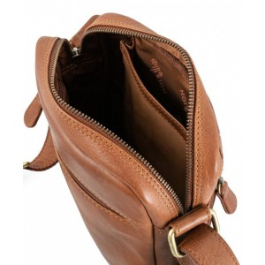 KION 7617 Cognac Vintage Τσαντάκι Δέρμα Χιαστί/Ώμου Κονιάκ Τσάντες