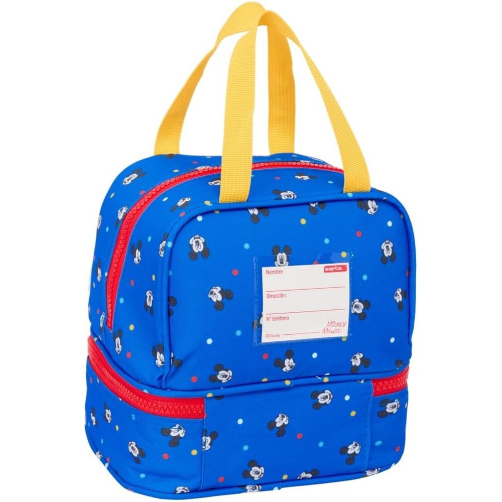 Safta 812514040 Mickey Mouse Τσαντάκι Φαγητού Χειρός Μπλε-Κόκκινο