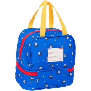 Safta 812514040 Mickey Mouse Τσαντάκι Φαγητού Χειρός Μπλε-Κόκκινο