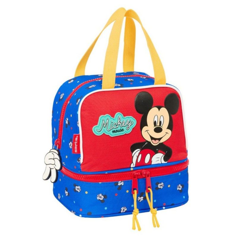 Safta 812514040 Mickey Mouse Τσαντάκι Φαγητού Χειρός Μπλε-Κόκκινο SAFTA
