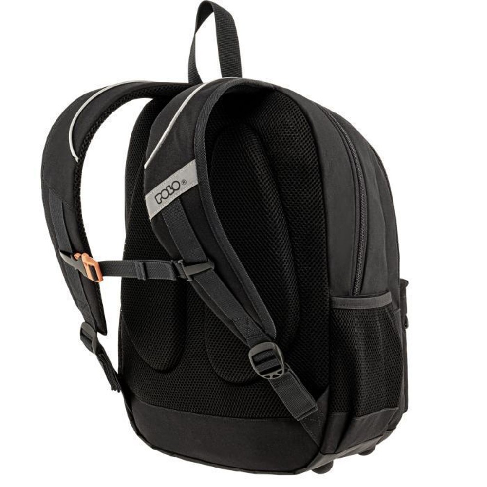 Polo 9-01-059-2000 Backpack Pins / Τσάντα Πλάτης Μαύρη Τσάντες