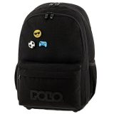 Polo 9-01-059-2000 Backpack Pins / Τσάντα Πλάτης Μαύρη 1