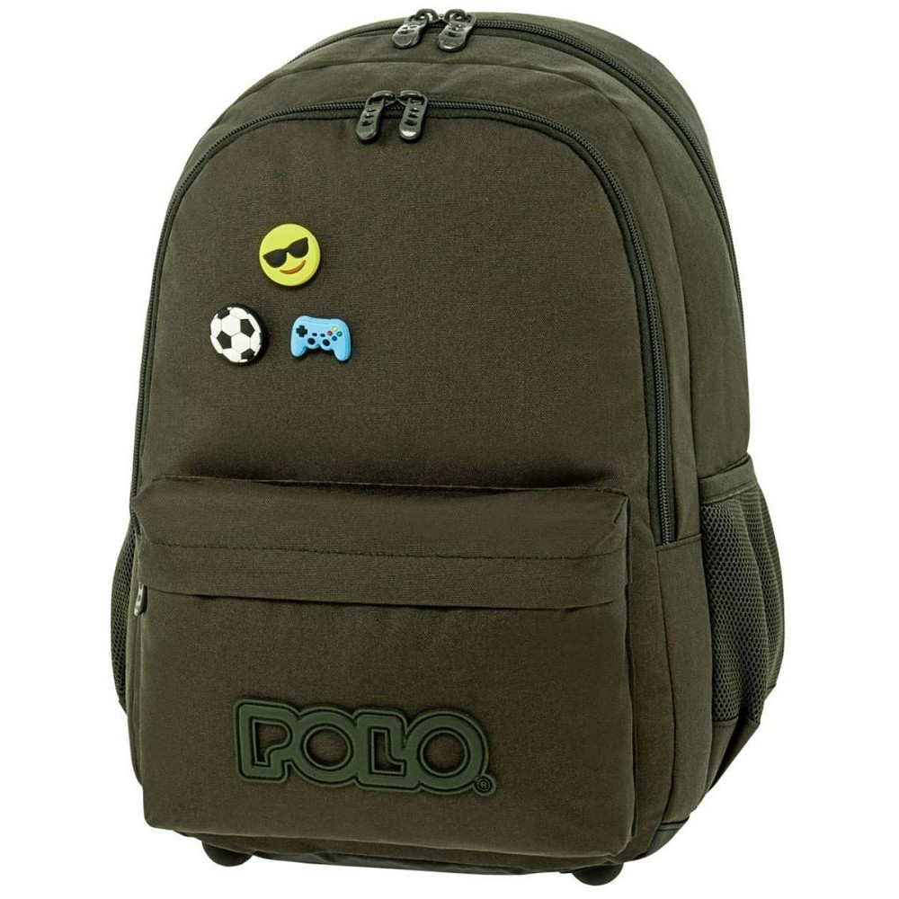 Polo 9-01-059-6400 Backpack Pins / Τσάντα Πλάτης Χακί Bags