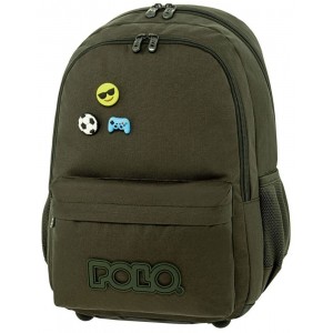 Polo 9-01-059-6400 Backpack Pins / Τσάντα Πλάτης Χακί Bags