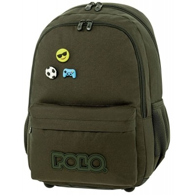 Polo 9-01-059-6400 Backpack Pins / Τσάντα Πλάτης Χακί