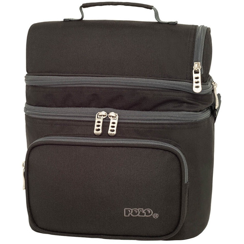 Polo Double Cooler Ισοθερμικό Τσαντάκι Φαγητού 9-07-096-2000 Μαύρο Τσάντες