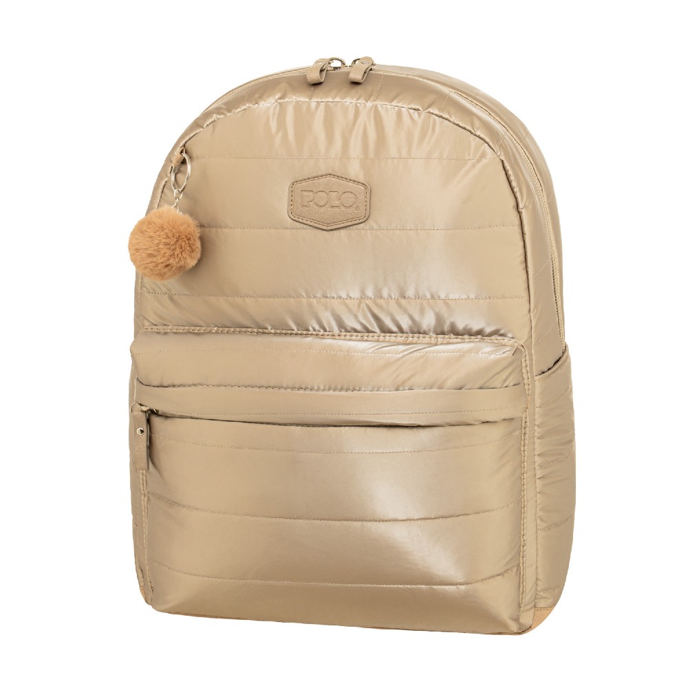 Polo 9-02-077-7600 SOFTIE Backpack Γυναικείο Σακίδιο Πλάτης Gold-Μπεζ Τσάντες