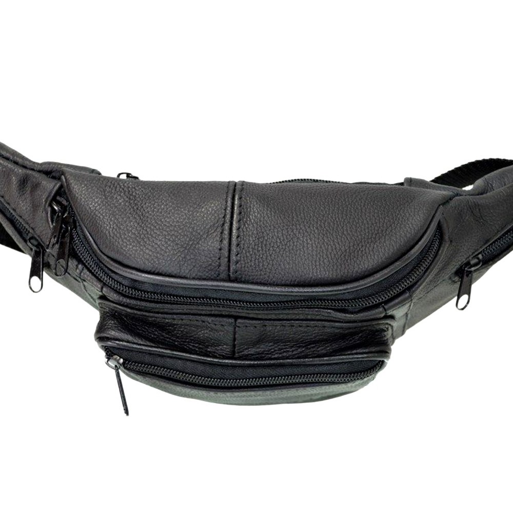 RCM 92-31 Men's Black Leather Waist Bag Bags