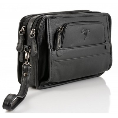 Kion 99797 Δερμάτινη Ανδρική Τσάντα Χειρός Μαύρη