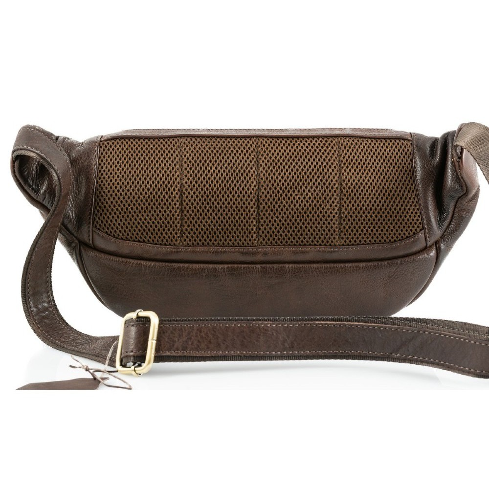 Kion 99842 Δερμάτινο Τσαντάκι Μέσης Καφέ Τσάντες