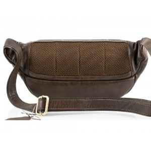 Kion 99842 Δερμάτινο Τσαντάκι Μέσης Καφέ Τσάντες