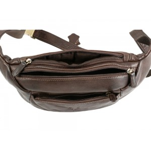 Kion 99842 Δερμάτινο Τσαντάκι Μέσης Καφέ Τσάντες