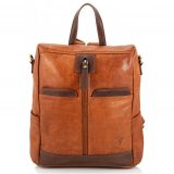 Kion 99873 Δερμάτινο Σακίδιο Πλάτης Backpack Ταμπά με Καφέ 1