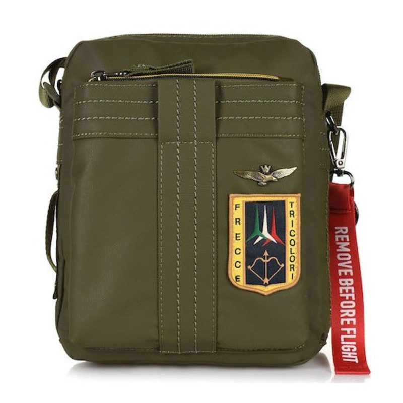 Aeronautica Militare AM-341 Ανδρική Τσάντα Ώμου / Χιαστί χακί Aeronautica militare