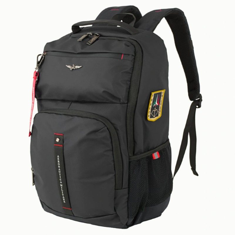 Aeronautica Militare AM-581 Backpack Τσάντα Πλάτης Μαύρη Aeronautica militare