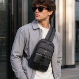 Aeronautica Militare AM-591 Cross Bodybag/Backpack Ανδρική Τσάντα Στήθους Μαύρη 5