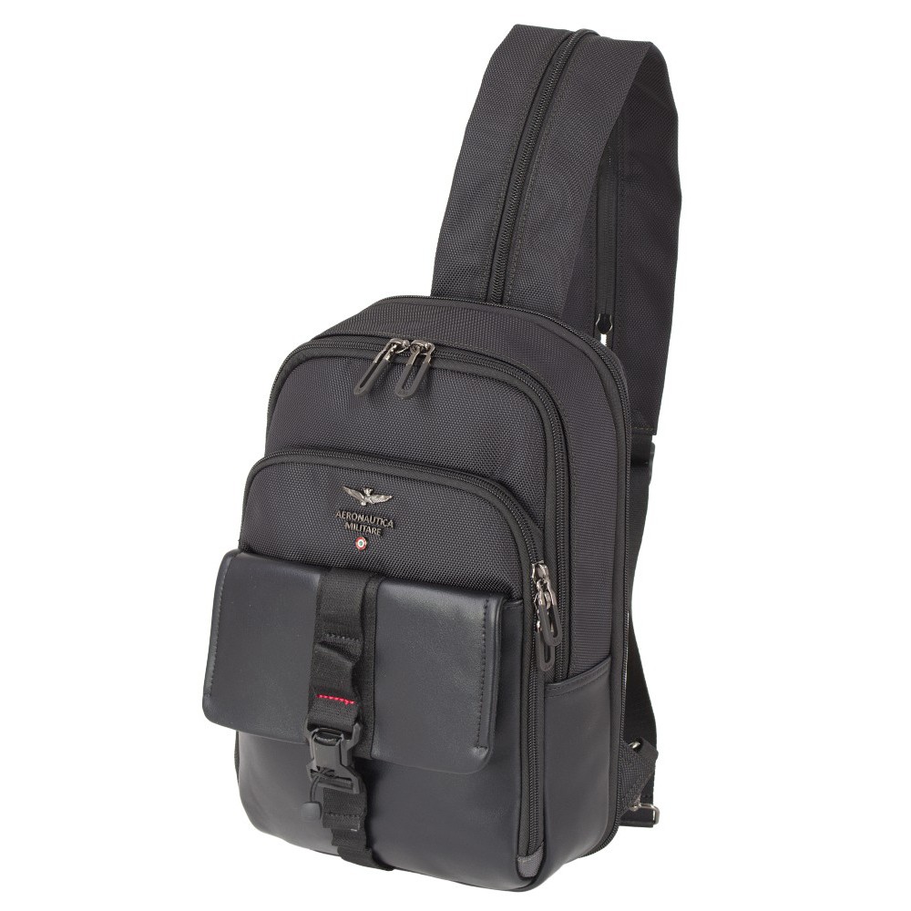 Aeronautica Militare AM-591 Cross Bodybag/Backpack Ανδρική Τσάντα Στήθους Μαύρη Τσάντες