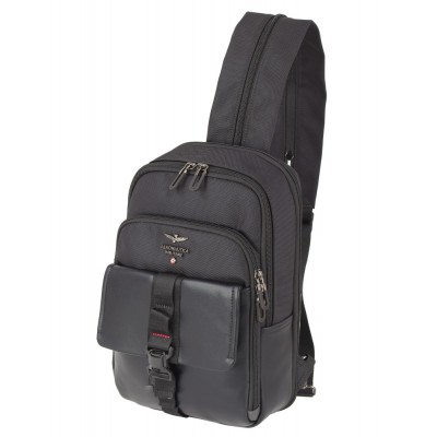 Aeronautica Militare AM-591 Cross Bodybag/Backpack Ανδρική Τσάντα Στήθους Μαύρη