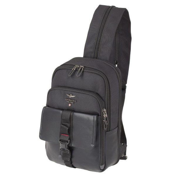 Aeronautica Militare AM-591 Cross Bodybag/Backpack Ανδρική Τσάντα Στήθους Μαύρη