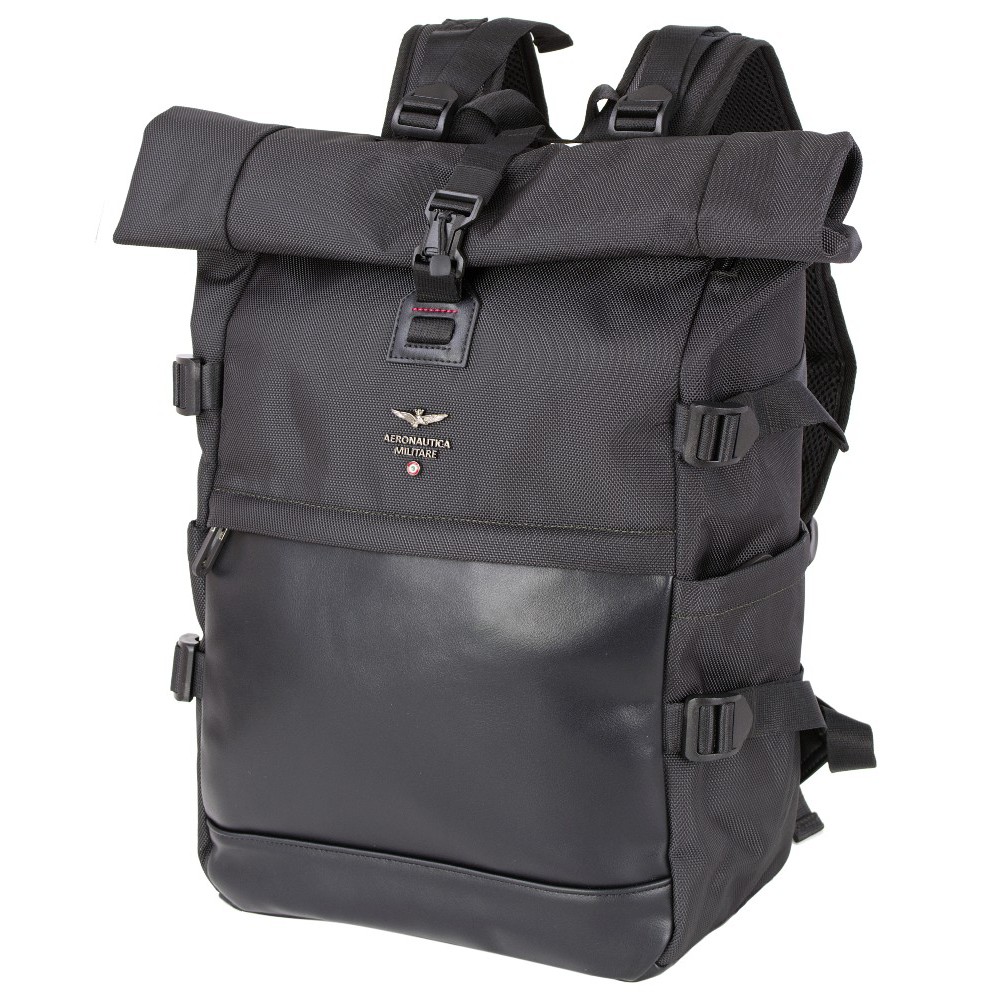 Aeronautica Militare AM-592 Backpack Τσάντα Πλάτης Μαύρη Τσάντες