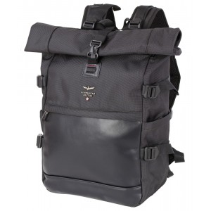 Aeronautica Militare AM-592 Backpack Τσάντα Πλάτης Μαύρη Τσάντες