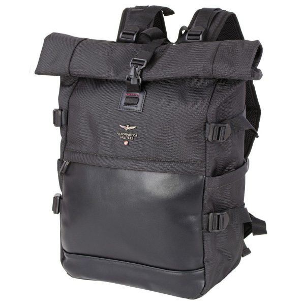 Aeronautica Militare AM-592 Backpack Τσάντα Πλάτης Μαύρη