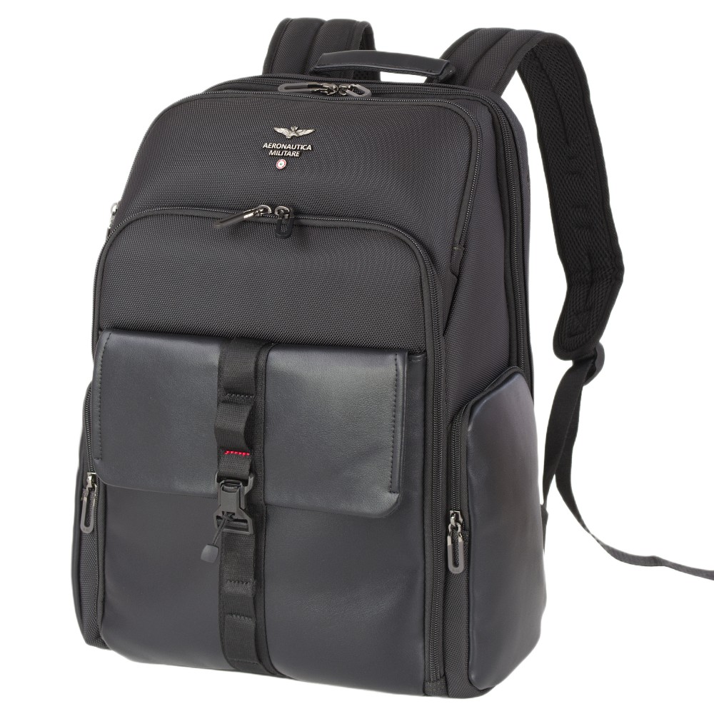 Aeronautica Militare AM-593 Backpack Τσάντα Πλάτης Μαύρη Τσάντες