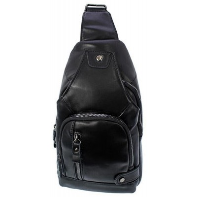 Domus Bodybag/Ανδρική Τσάντα Στήθους Δέρμα Annie 2250 Μαύρη