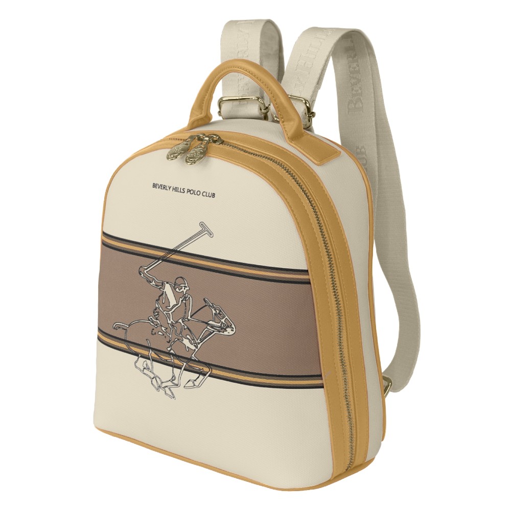 Beverly Hills Polo Club BH-4412 Backpack Γυναικεία Τσάντα Πλάτης Μπεζ Γυναικεία backpack