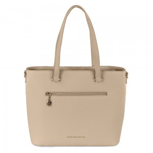 Beverly Hills Polo Club BH-4490 Γυναικεία Τσάντα Ώμου Μπεζ Τσάντες