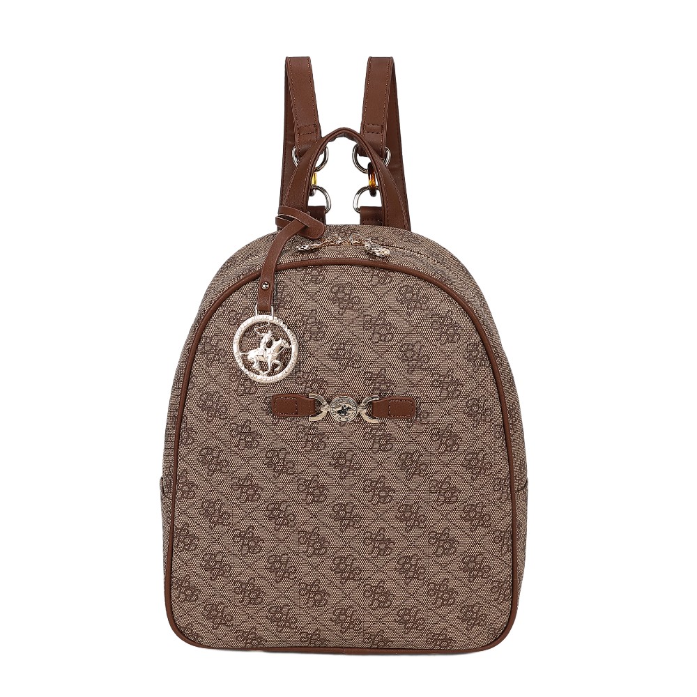Beverly Hills Polo Club BH-4662 Backpack Γυναικεία Τσάντα Πλάτης Μπεζ Τσάντες
