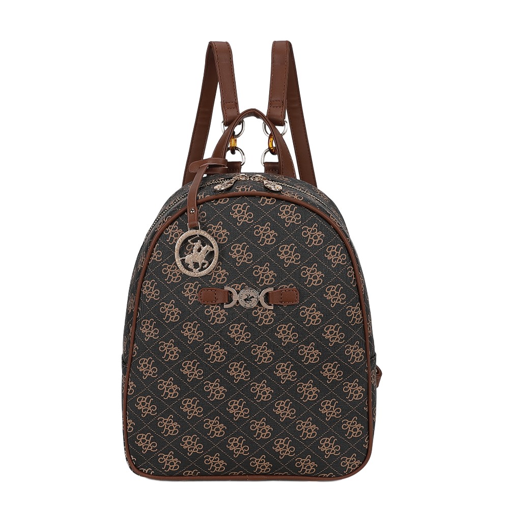 Beverly Hills Polo Club BH-4662 Backpack Γυναικεία Τσάντα Πλάτης Καφέ Τσάντες