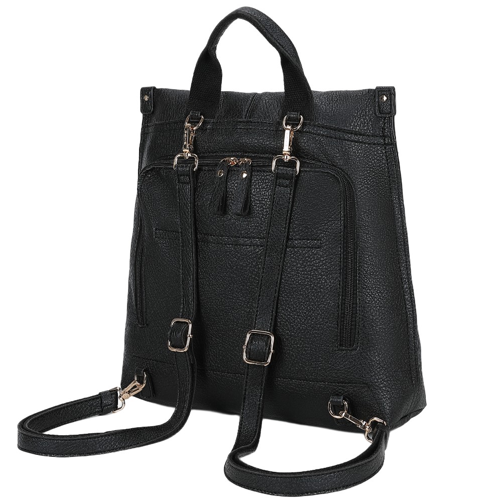 Beverly Hills Polo Club BH-4742 Backpack Γυναικεία Τσάντα Πλάτης Μαύρη Τσάντες