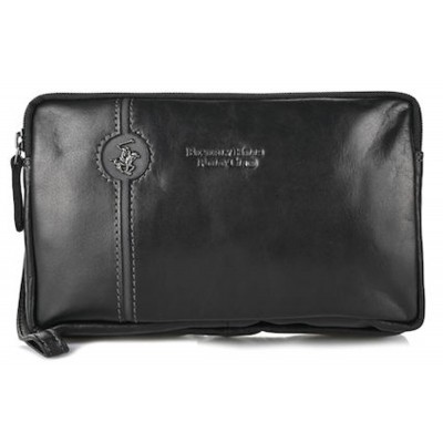 Beverly Hills Polo Club BH-389 Δερμάτινη Ανδρική Τσάντα Χειρός Μαύρη