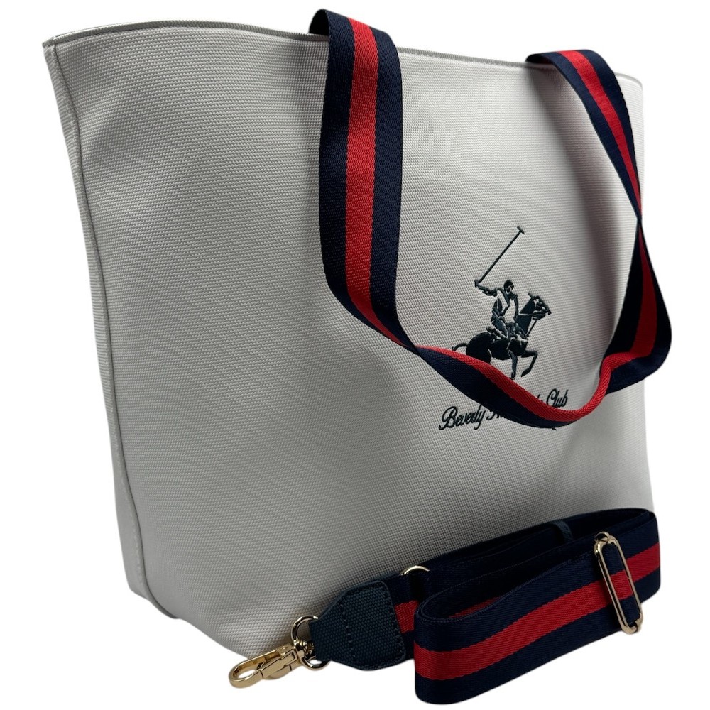 Beverly Hills Polo Club BH-4080 Γυναικεία Τσάντα Ώμου Λευκή Bags