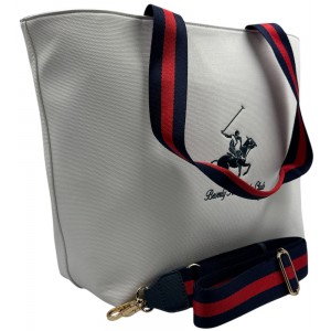 Beverly Hills Polo Club BH-4080 Γυναικεία Τσάντα Ώμου Λευκή Bags