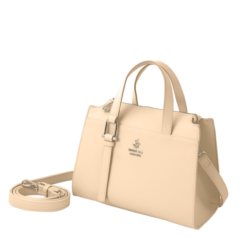Beverly Hills Polo Club BH-4441 Γυναικεία Τσάντα Χειρός Μπεζ Τσάντες