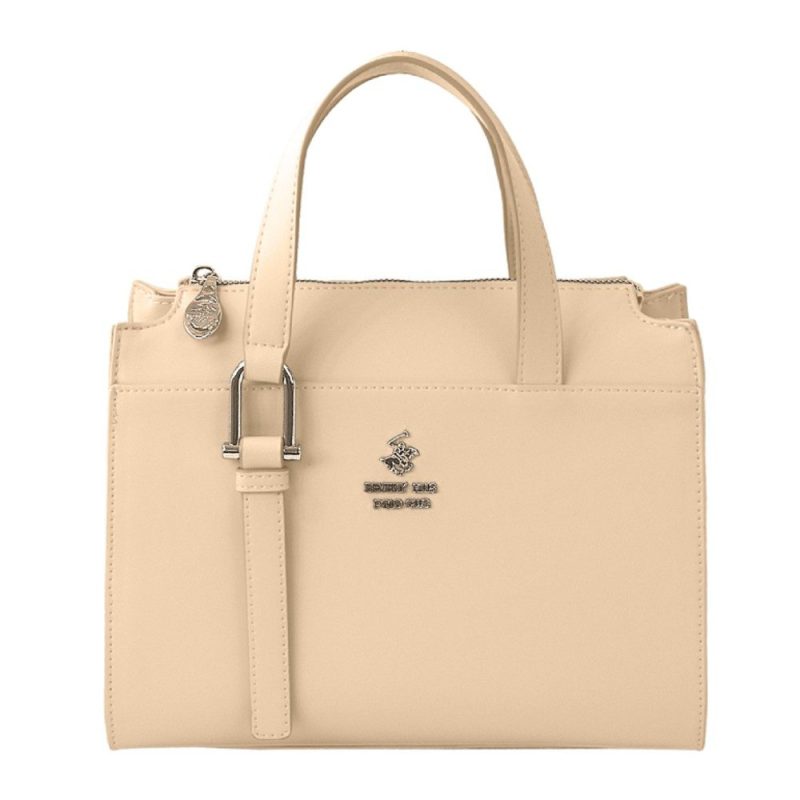 Beverly Hills Polo Club BH-4441 Γυναικεία Τσάντα Χειρός Μπεζ Beverly hills Polo club
