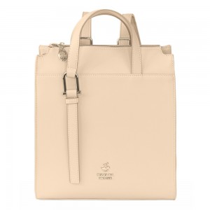 Beverly Hills Polo Club BH-4442 Backpack Γυναικεία Τσάντα Πλάτης Μπεζ Τσάντες