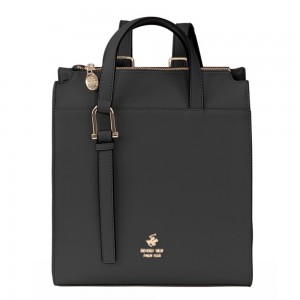 Beverly Hills Polo Club BH-4442 Backpack Γυναικεία Τσάντα Πλάτης Μαύρη Τσάντες