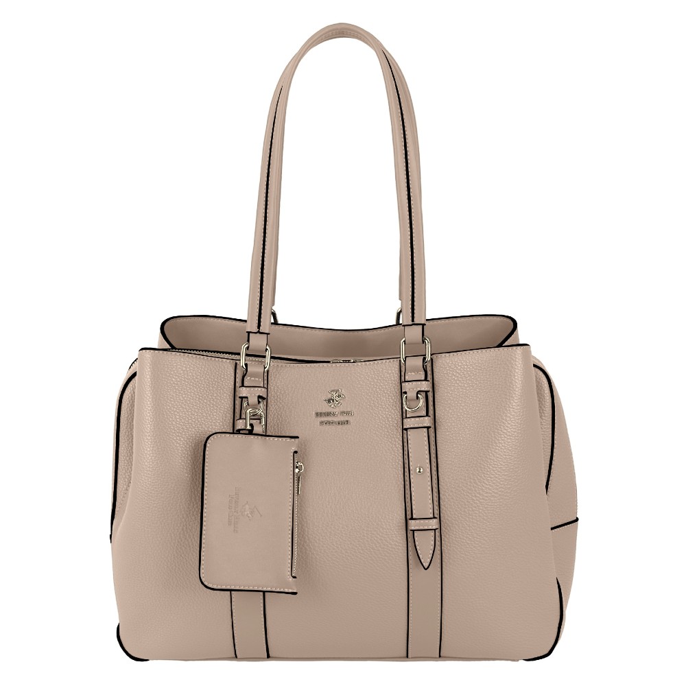 Beverly Hills Polo Club BH-4450 Γυναικεία Τσάντα Ώμου Μπεζ Τσάντες