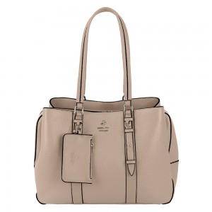 Beverly Hills Polo Club BH-4450 Γυναικεία Τσάντα Ώμου Μπεζ Τσάντες
