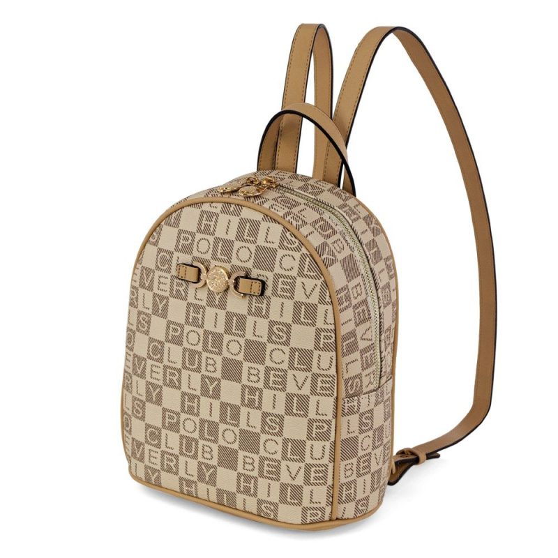 Beverly Hills Polo Club BH-4532 Backpack Γυναικεία Τσάντα Πλάτης Μπεζ Beverly hills Polo club