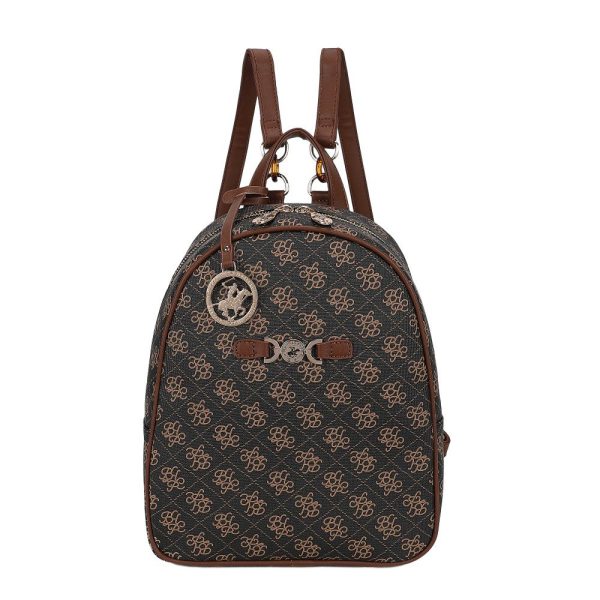Beverly Hills Polo Club BH-4662 Backpack Γυναικεία Τσάντα Πλάτης Καφέ
