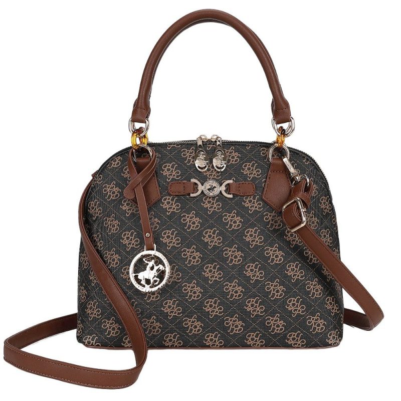 Beverly Hills Polo Club BH-4663 Γυναικεία Τσάντα Χειρός/Ώμου Καφέ Beverly hills Polo club