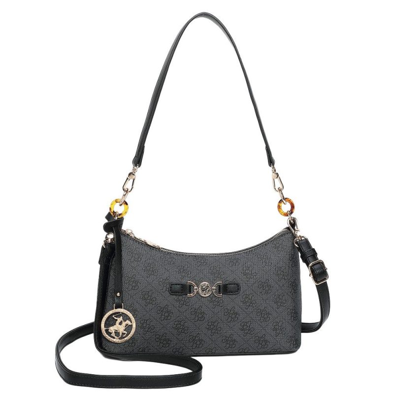 Beverly Hills Polo Club BH-4664 Γυναικεία Τσάντα Ώμου/Χιαστή Μαύρη Beverly hills Polo club