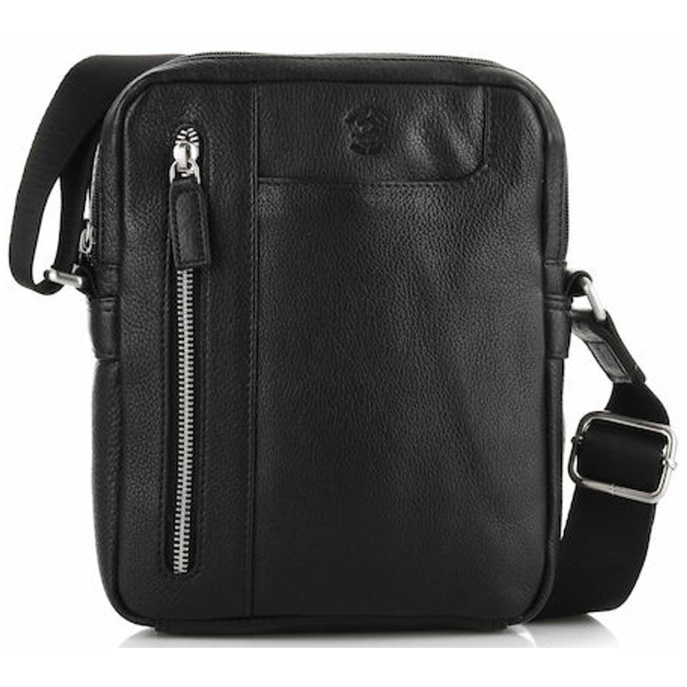 Beverly Hills Polo Club BH-8472 Τσάντα Ώμου / Χιαστί Δερμάτινη Μαύρη Τσάντες