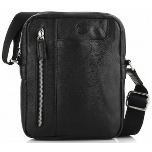 Beverly Hills Polo Club BH-8472 Τσάντα Ώμου / Χιαστί Δερμάτινη Μαύρη Τσάντες