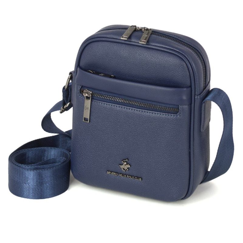 Beverly Hills Polo Club BH-8512 Ανδρική Τσάντα Χιαστή Μπλε Beverly hills Polo club